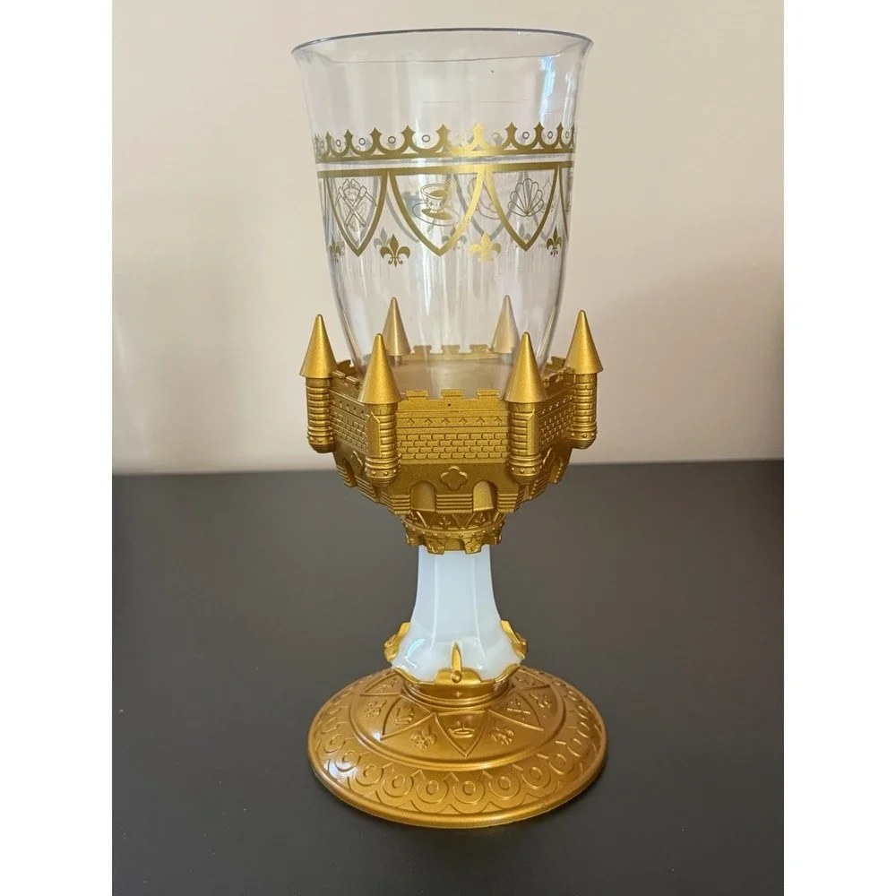 Disney Parks Be Our Guest Light Up Goblets Beauty Beast Cup Gold Castle Souvenir